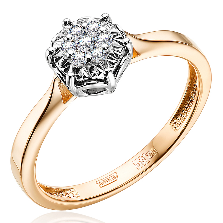 Кольцо, золото, бриллиант, 1-11-1041-101